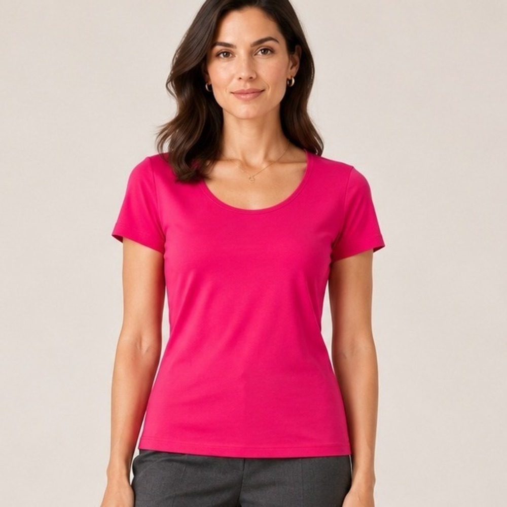 Banana Republic Womens Luxe Touch Tee Size S Pink NEW Scoop Neck Short Sleeve